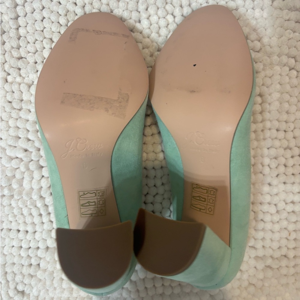 JCREW Mint Green Jeweled Heels - Picture 7 of 8